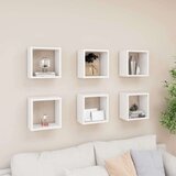  Kockaste zidne police 6 kom sive 26 x 15 x 26 cm - Bijela 26 x 15 x 26 cm 6 1 | shoptok.hr