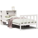  Knjižna postelja brez vzmetnice bela 100x200 cm trdna borovina, (21610348) | Shoptok.si