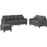  3-dijelni set sofa s jastucima tamnosivi od tkanine | shoptok.hr