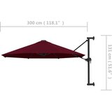  Zidni suncobran s metalnom šipkom 300 cm bordo | Eponuda.ba