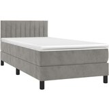 Box spring postelja z vzmetnico svetlo siva 80x200 cm žamet, (20725426) | Shoptok.si