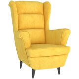 The Living Store Naslanjač iz gorčično rumenega žameta - Naslanjač, (21420526) | Shoptok.si