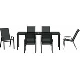  Vrtni set za objed 7 kom. Crna Čelik s prahom | shoptok.hr