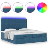 vidaXL Otomanski posteljni okvir z vzmetnicami moder 160x200 cm žamet, (21608313) | Shoptok.si