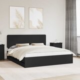 Krevetna konstrukcija Crna 200 x 200 cm Inženjersko Drvo | shoptok.hr