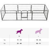  Ograda za pse s 8 ploča od čelika 60 x 80 cm crna | shoptok.hr