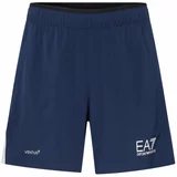 Ea7 Emporio Armani Sportske hlače mornarsko plava / bijela