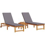 vidaXL Ležalnik 3 pcs Rjava Masiven les akacije, (5000285922) Cene