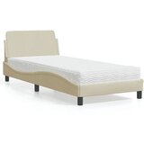 vidaXL Postelja z vzmetnico krem 90x200 cm blago Cene