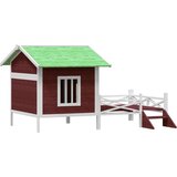  Kućica za pse boja kave 159 x 120 x 88,5 cm od masivne borovine | Eponuda.com