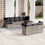  10-dijelni set vrtnih sofa poliratan s jastucima svijetlosivi | shoptok.hr
