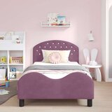  Otroški posteljni okvir z vznožjem Vijolična 90 x 200 cm Žamet, (5000104639) | Shoptok.si
