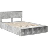  Krevetna konstrukcija s policom Betonski sivi 150 x 200 cm | shoptok.hr