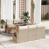 vidaXL 6-dijelni set vrtnih sofa s jastucima bež od poliratana | shoptok.hr