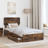 Krevet s od storage s uzglavljem Dimljeni hrast 90 x 200 cm | shoptok.hr