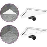 vidaXL Odvod za tuš s 2-u-1 poklopcem 25 x 25 cm nehrđajući čelik | shoptok.hr
