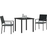 vidaXL 3-dijelni set za blagovanje u vrtu s jastučićima crni poli ratan | shoptok.hr