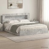  Okvir kreveta s pohranom s ladicama Betonska siva 200 x 200 cm | Eponuda.ba