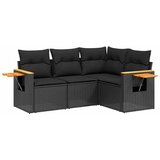  4-dijelni set vrtnih sofa od poliratana s jastucima crni | shoptok.hr