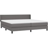  s oprugama i madracem sivi 200x200 cm od umjetne kože | shoptok.hr