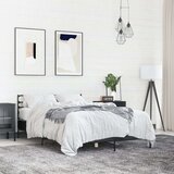 vidaXL Posteljni okvir črn 140x200 cm inženirski les in kovina | Shoptok.si