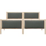  Krevetna konstrukcija Tamno siva 200 x 200 cm tkanina Smeđa | Shoptok.si
