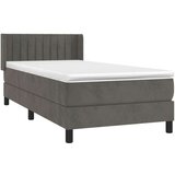Box spring postelja z vzmetnico temno siva 80x200 cm žamet, (20726313) | Shoptok.si