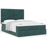  Otomanska postelja z vzmetnicami temno zelena 140x200cm žamet, (22053228) | Shoptok.si