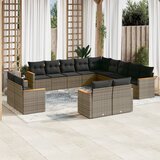  13-dijelni set vrtnih sofa od poliratana s jastucima sivi | shoptok.hr