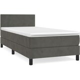 Box spring krevet s madracem tamnosivi 80 x 200 cm baršunasti | shoptok.hr