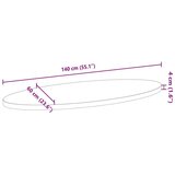 vidaXL Mizna plošča temno rjava 140x60x4 cm trdna hrastovina ovalna | Shoptok.si