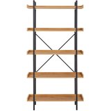 XORA regal 90/172/30 cm črna, barve hrasta | Shoptok.si