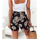 UR/CEO Black loose floral shorts Basma | shoptok.hr