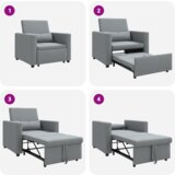 vidaXL 3-v-1 Enosobni raztegljiv naslanjač svetlo siv | Shoptok.si