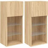 TV ormarići s LED svjetlima 2 kom boja hrasta 40,5 x 30 x 90 cm | Eponuda.ba