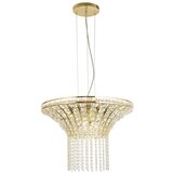 Searchlight Gemma 8-lučni okrogli obesek iz satenaste medenine, prozoren kristal, (22100925) Cene