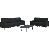  2-dijelni set sofa s jastucima crni od tkanine | shoptok.hr