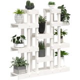 Stalak za biljke bijeli 104,5 x 25 x 109,5 cm masivna borovina | shoptok.hr