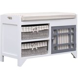 The Living Store Klop za hodnik bela 70x33,5x45 cm les pavlovnije - Klop Za Hodnik, (21485877) Cene