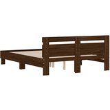  Okvir za krevet s uzglavljem smeđa boja hrasta 140x190cm drveni | shoptok.hr