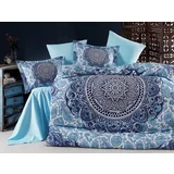 marcelo dark bluewhiteblue satin double quilt cover set