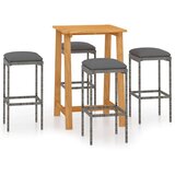  5-dijelni vrtni barski set s jastucima sivi | shoptok.hr