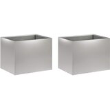  Vrtna saksija 2 kom. Srebrna 40 x 30 x 30 cm Pocinčani čelik | shoptok.hr