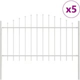  Vrtna Ograda 5 pcs Bijelo 170 x 140 cm Čelik s prahom premazan | shoptok.hr