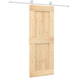  Klizna vrata Prirodna i bijela 80 x 210 cm Čvrsta borovina | shoptok.hr