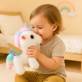 Plišana igračka jednorog 21 cm sa zvučnim efektima - bijeli | Shoptok.si