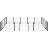 vidaXL Ograda za pse s 36 panela crna 50 x 100 cm čelik obložen prahom | shoptok.hr