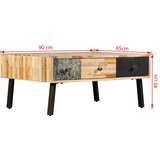  Stolić za kavu od masivne reciklirane tikovine 90 x 65 x 40 cm | shoptok.hr