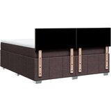 vidaXL Box spring postelja z vzmetnico temno rjav 200x200 cm blago, (21304377) | Shoptok.si