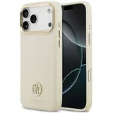maskica za iPhone 17 Pro Max kompatibilna s MagSafe (PU s logom od zrnaste strass tkanine) bež